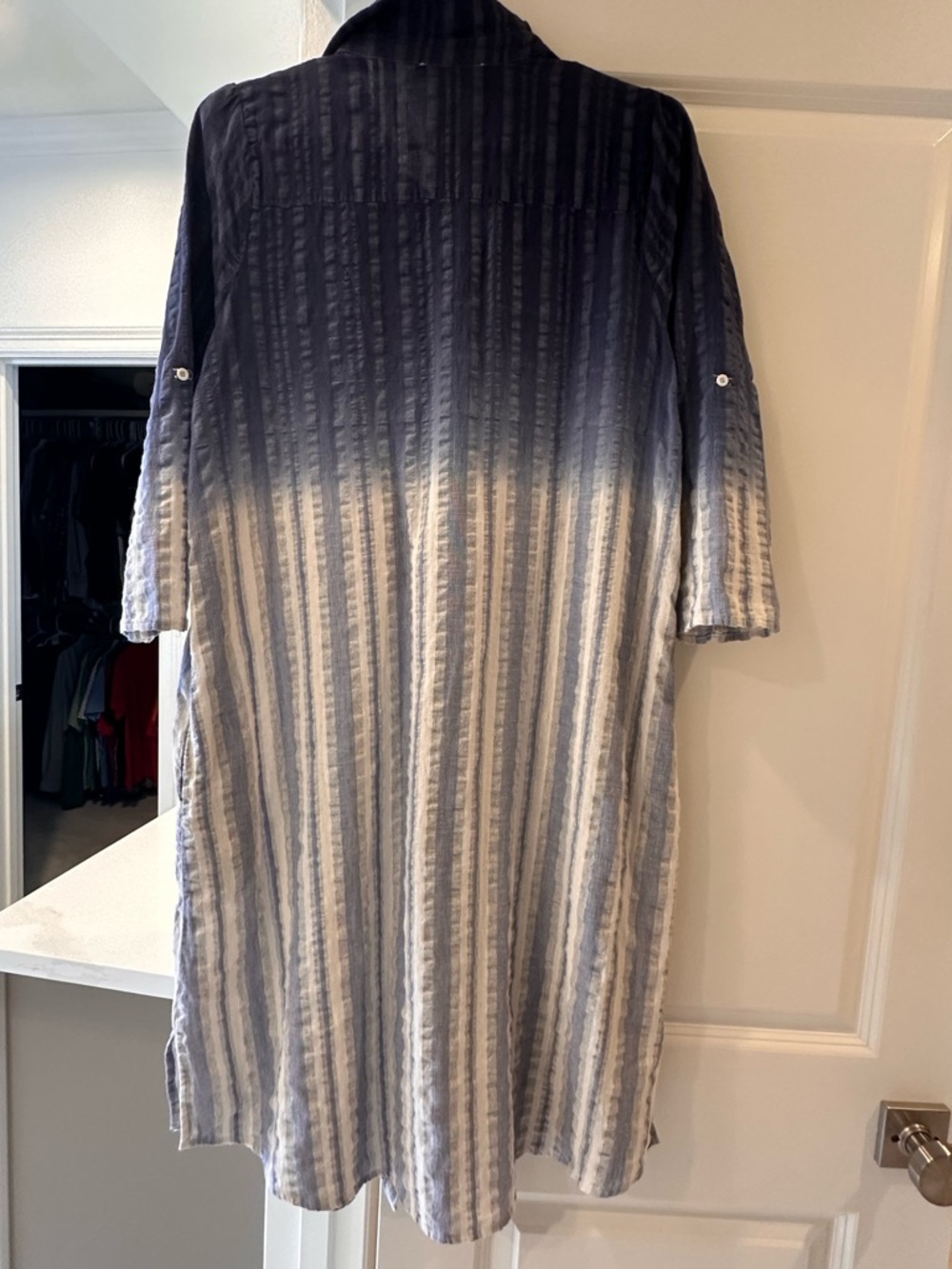 Andree Blue Ombre Striped Embroidered Tunic Dress - Picture 8 of 8
